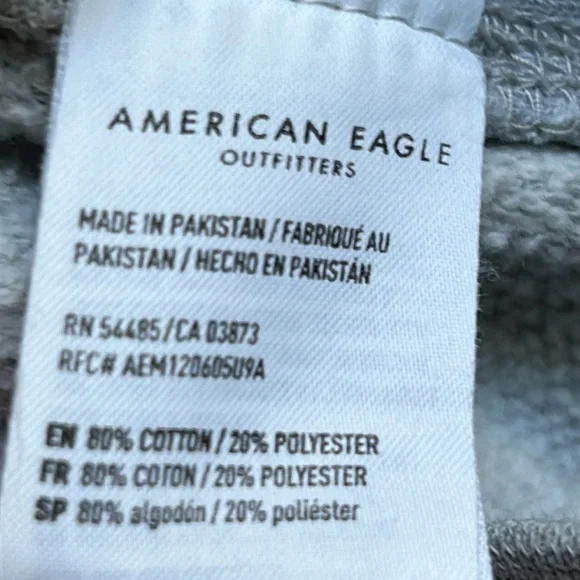 American Eagle XS Men's or Woman's Light Gray Hooded Sweatshirt - Picture 9 of 9